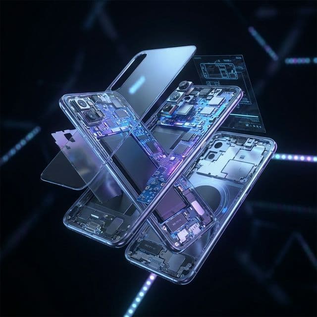 Disassembled iPhone Background